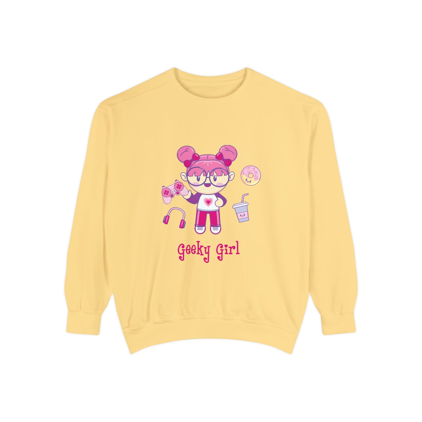 Geek Girl - Unisex Garment-Dyed Sweatshirt