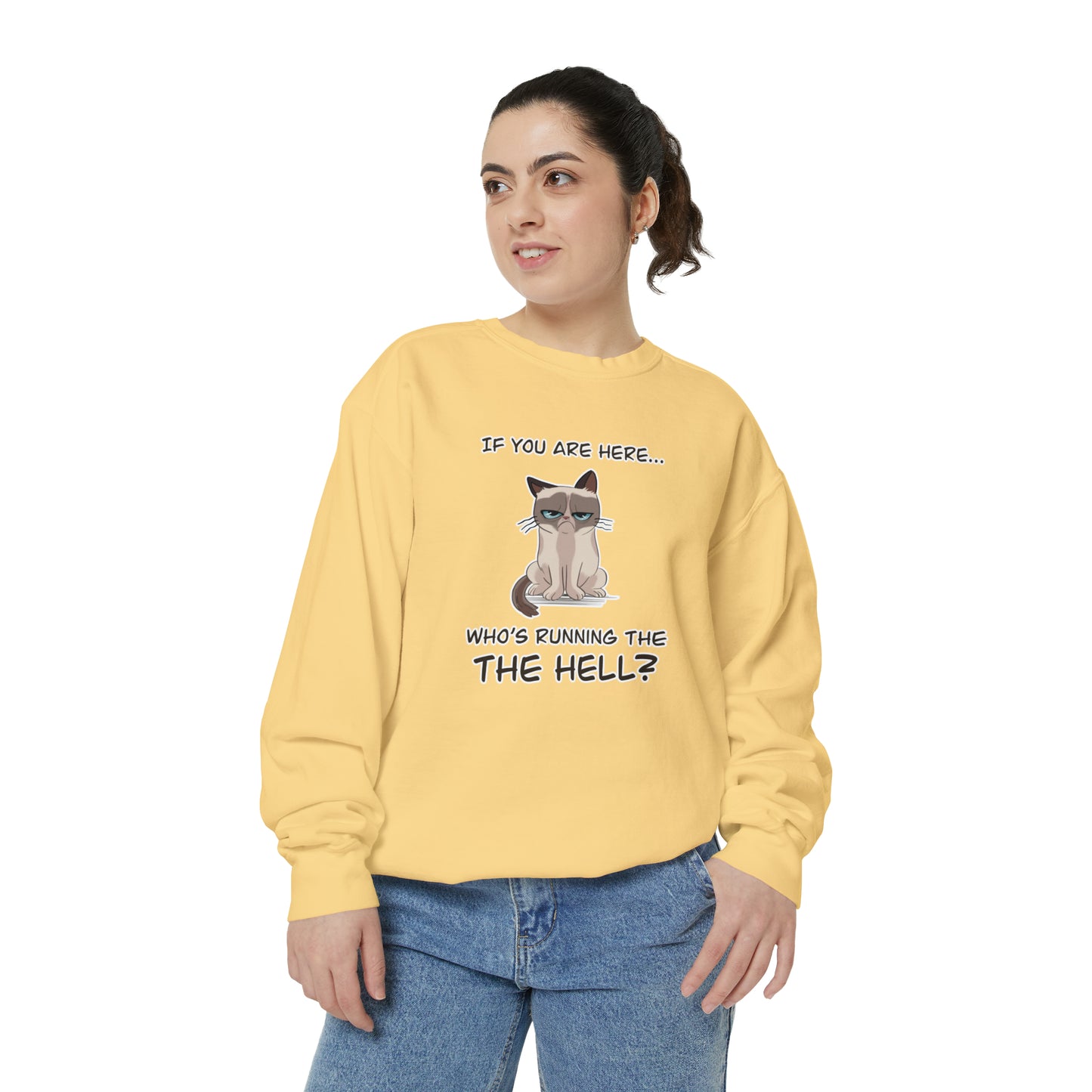 Hell Cat - Unisex Garment-Dyed Sweatshirt