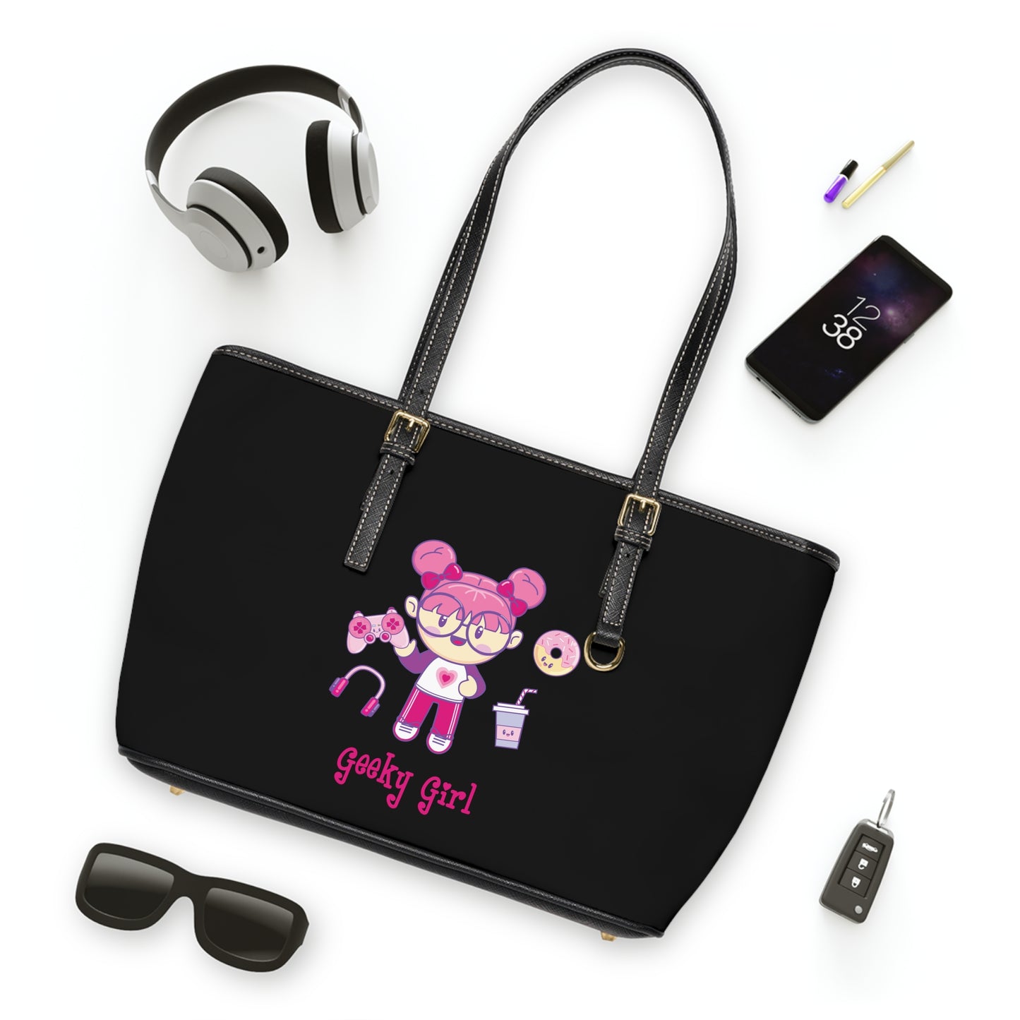 Geek Girl - PU Leather Shoulder Bag