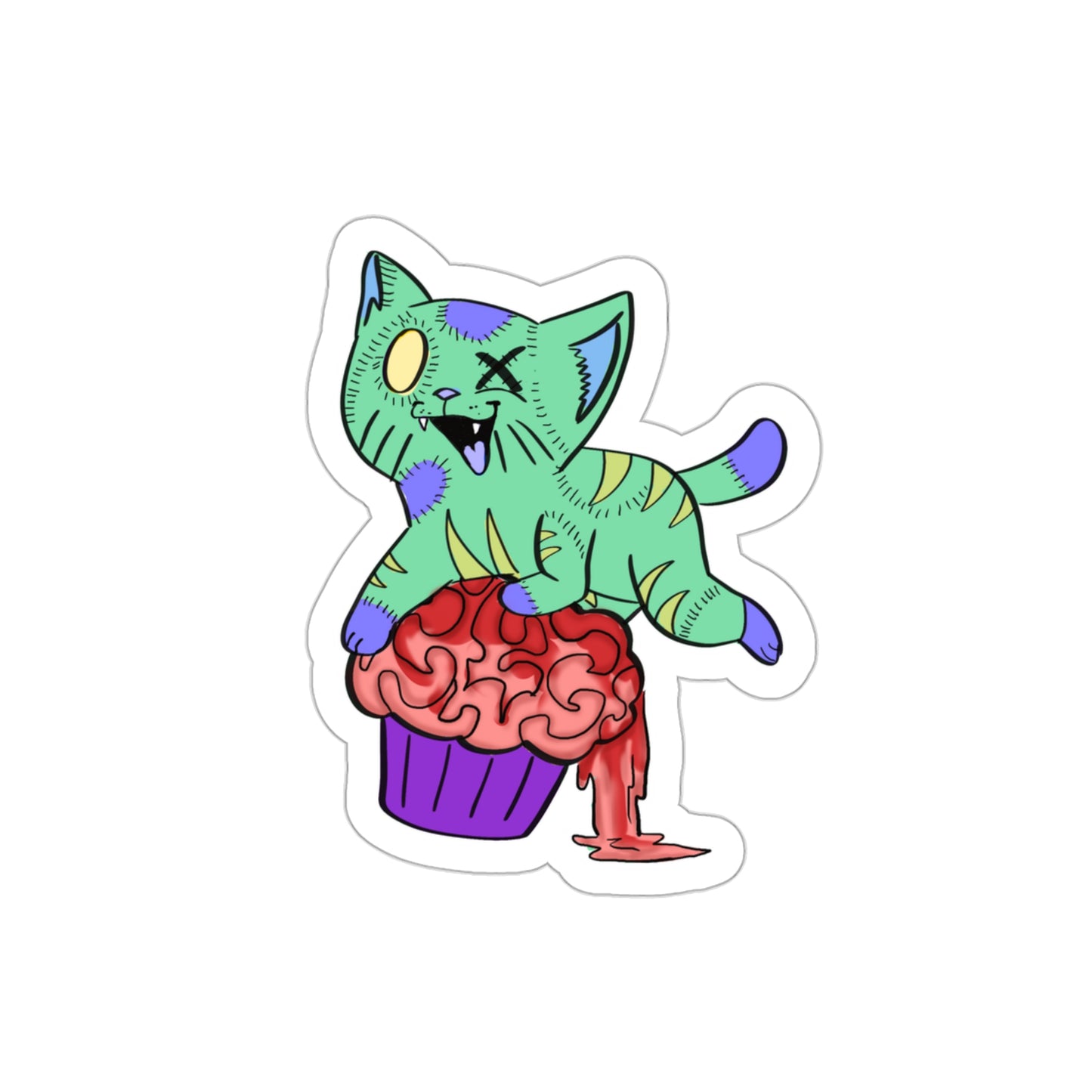 Zombie Cat - Kiss-Cut Stickers