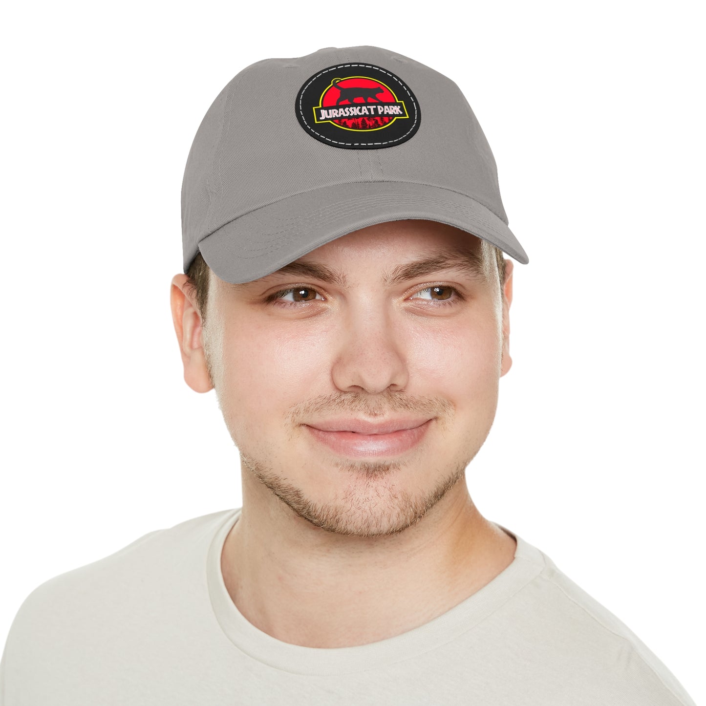 Jurassicat Park - Dad Hat with Leather Patch (Round)