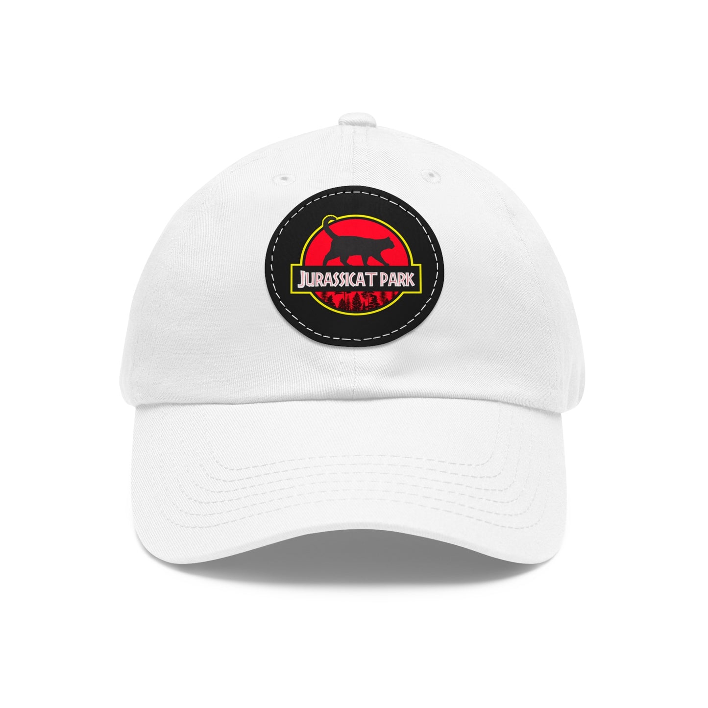 Jurassicat Park - Dad Hat with Leather Patch (Round)