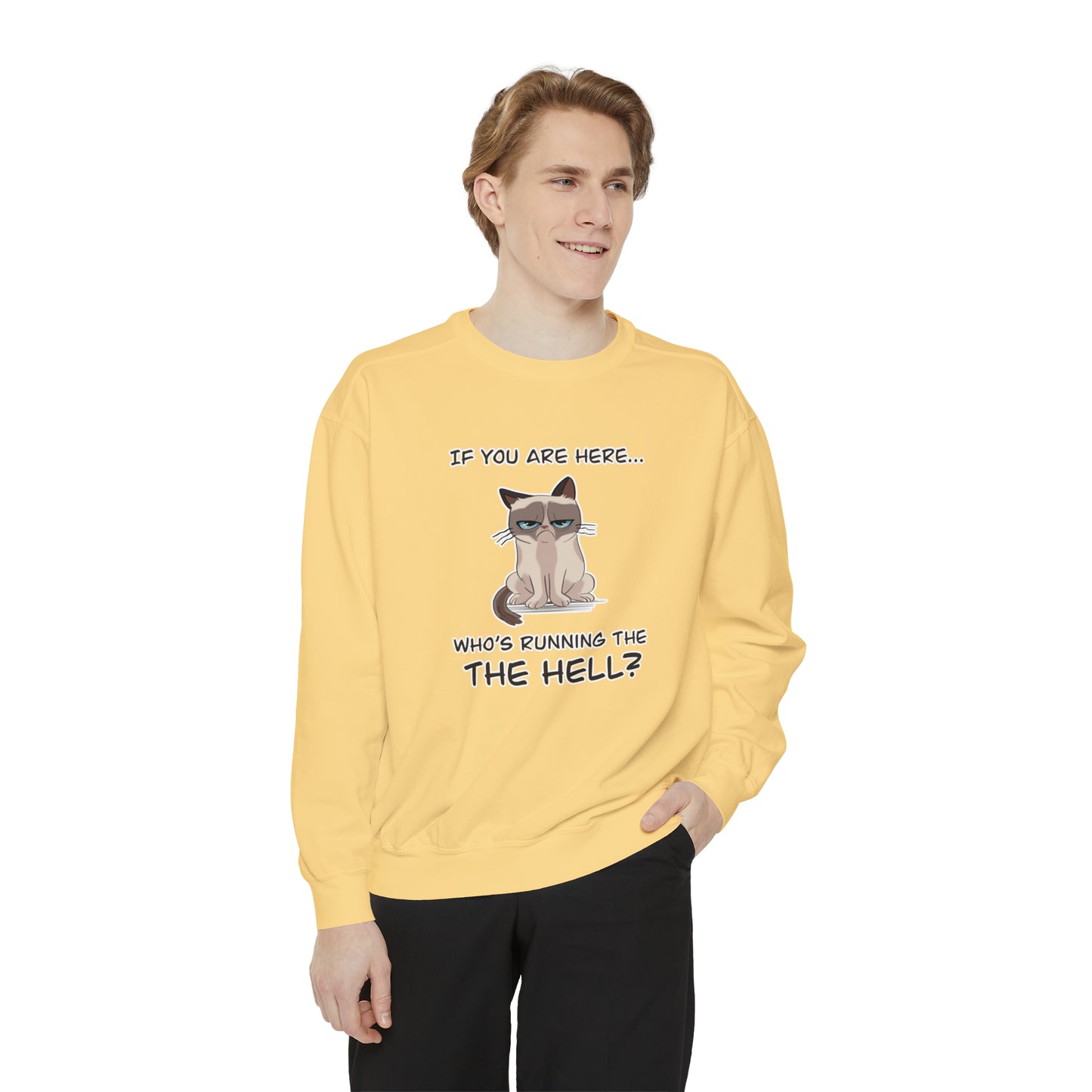 Hell Cat - Unisex Garment-Dyed Sweatshirt