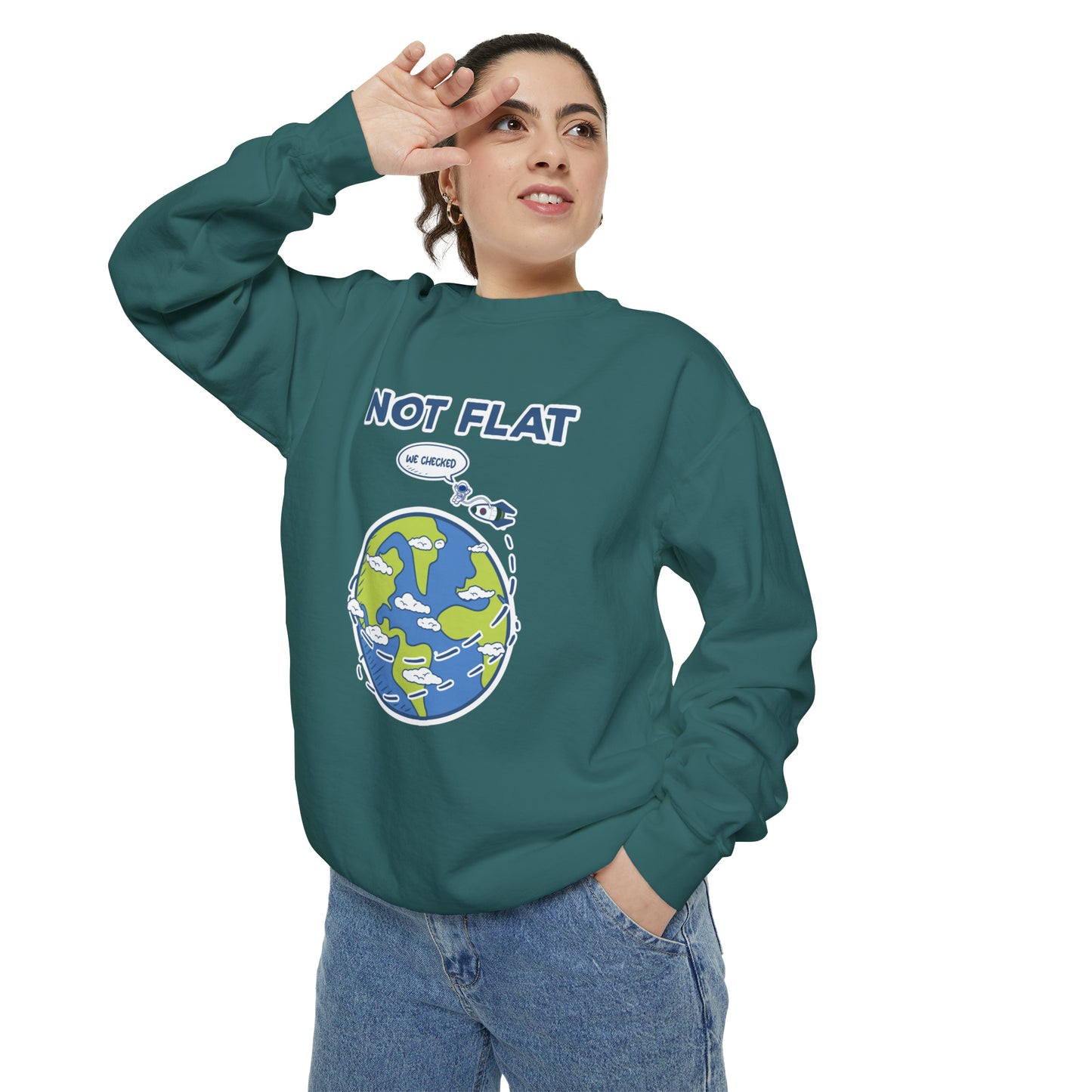 Flat Earth - Unisex Garment-Dyed Sweatshirt