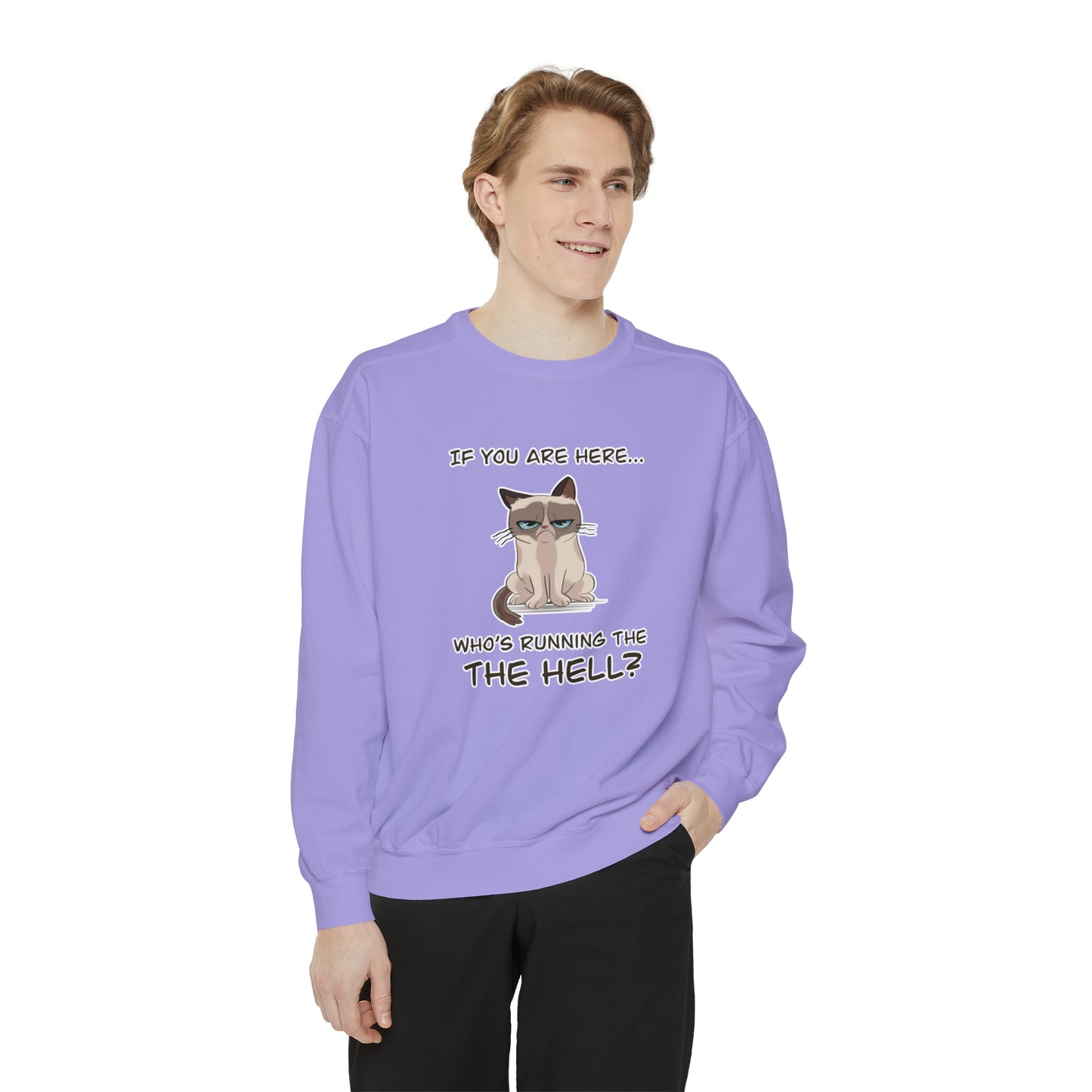 Hell Cat - Unisex Garment-Dyed Sweatshirt