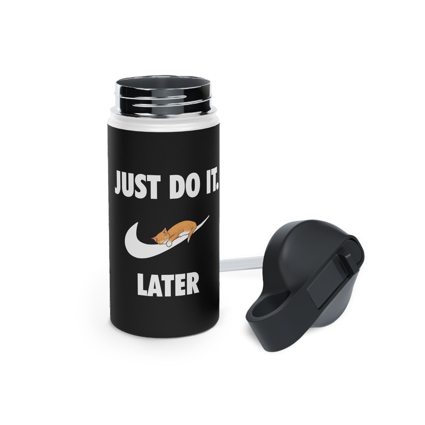 Just do it later- Stainless Steel Water Bottle, Standard Lid