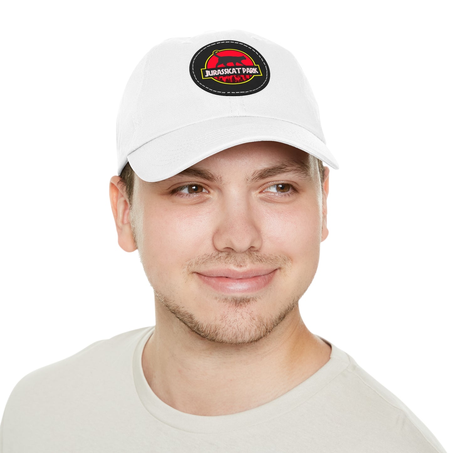 Jurassicat Park - Dad Hat with Leather Patch (Round)