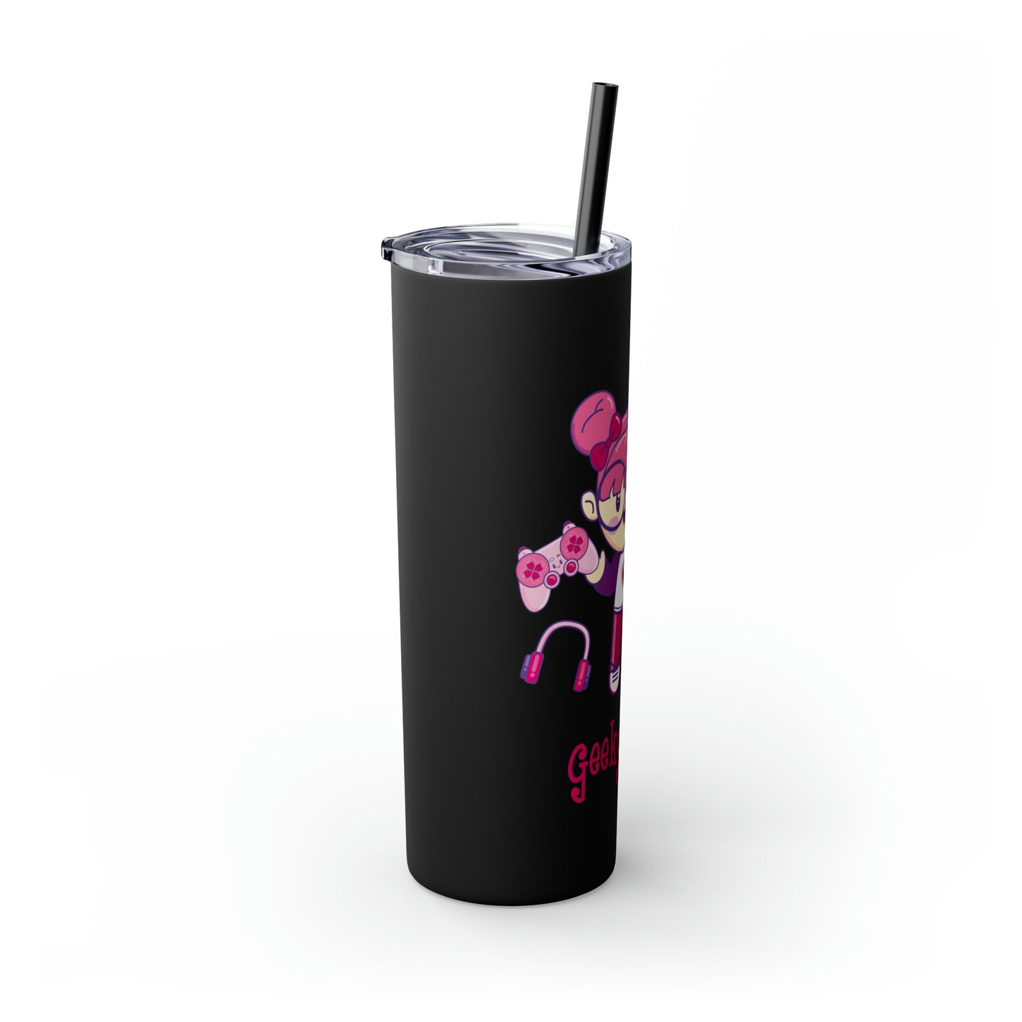 Geek Girl - Skinny Tumbler with Straw, 20oz