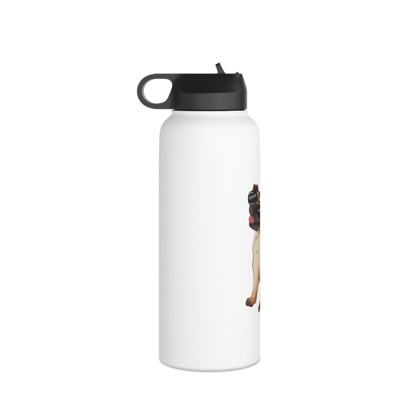 Pug - Stainless Steel Water Bottle, Standard Lid