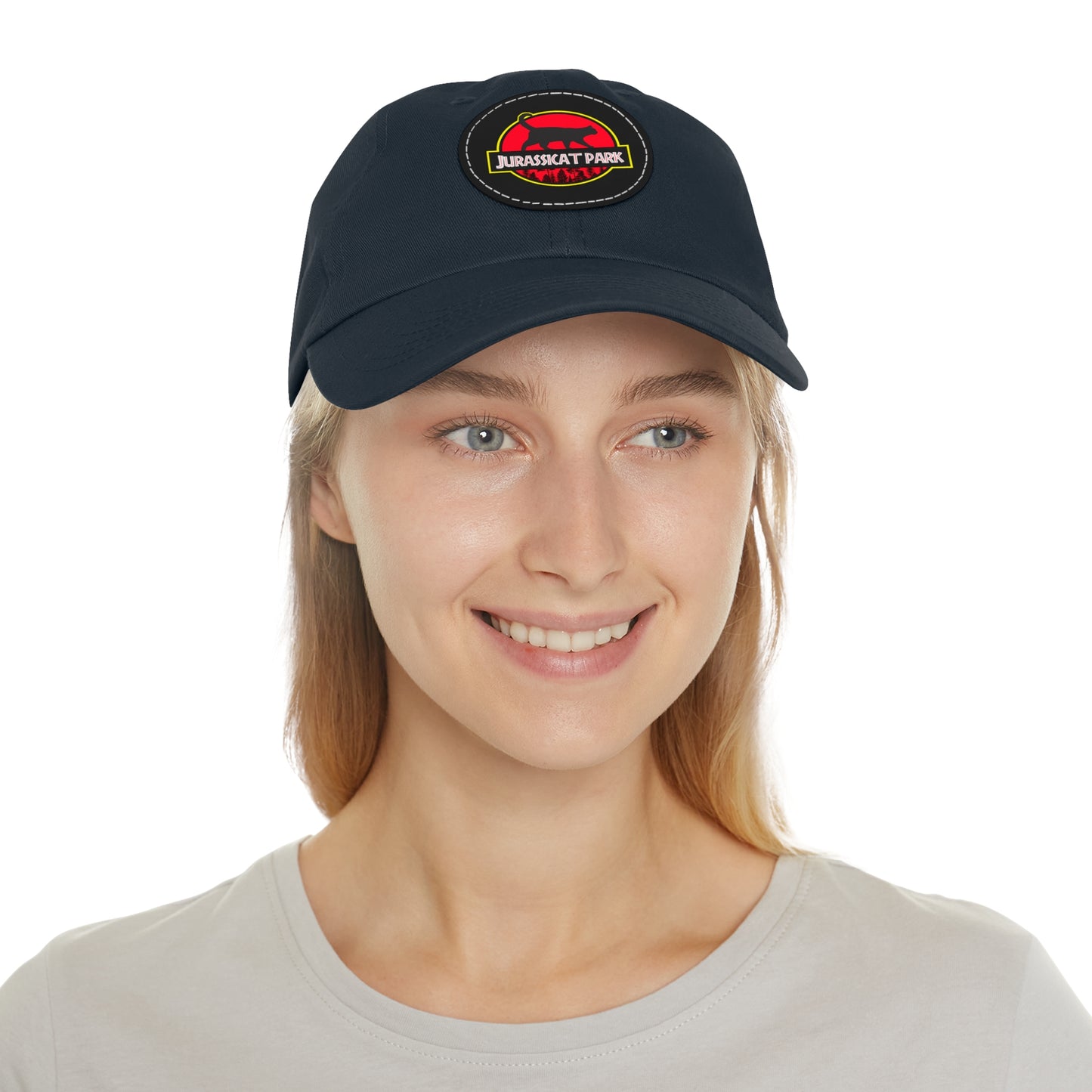 Jurassicat Park - Dad Hat with Leather Patch (Round)