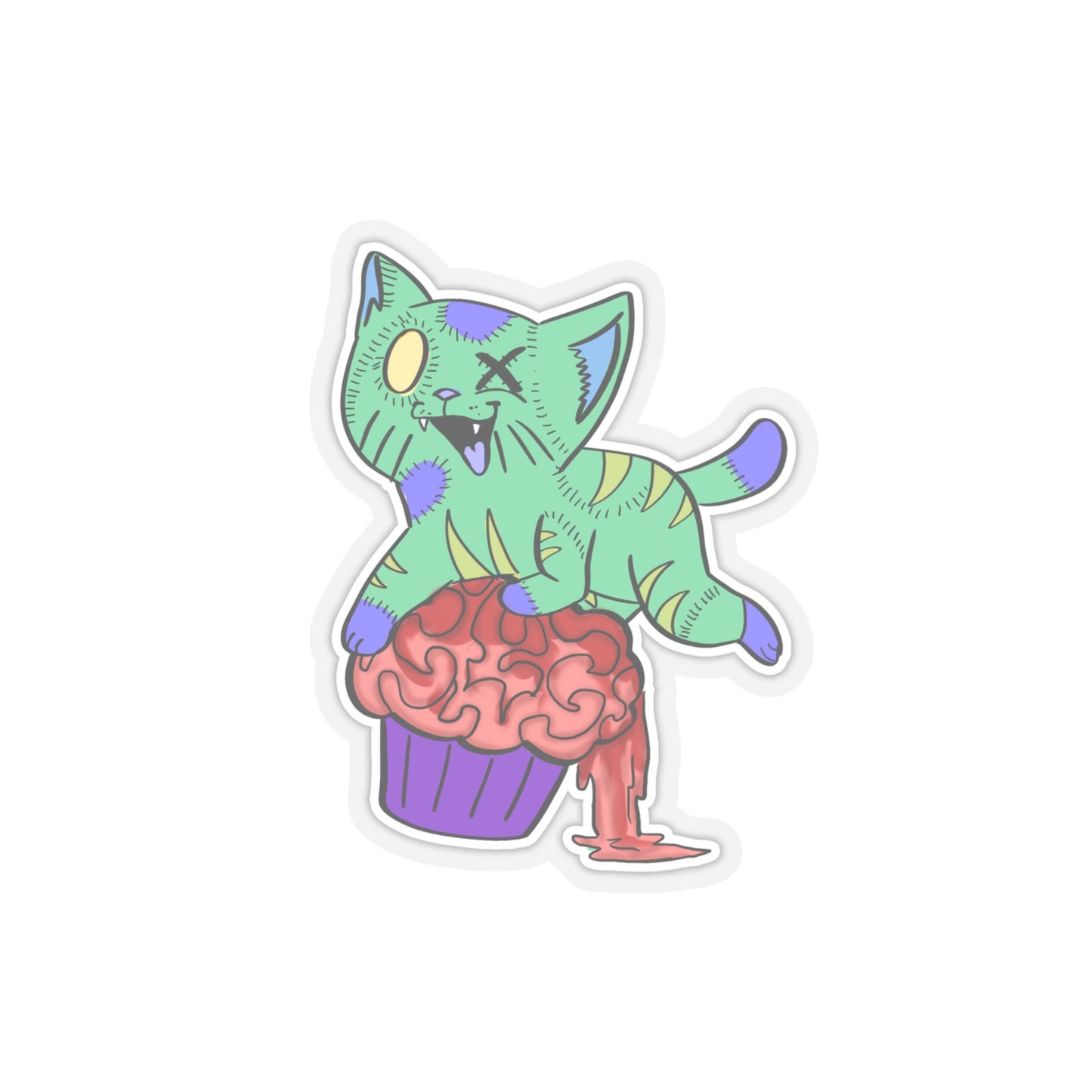 Zombie Cat - Kiss-Cut Stickers