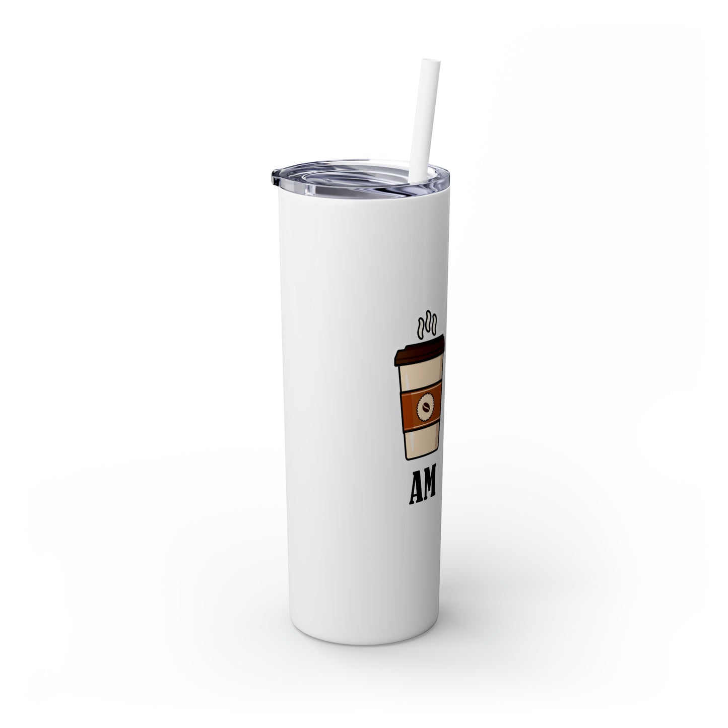 AM/PM - Skinny Tumbler with Straw, 20oz