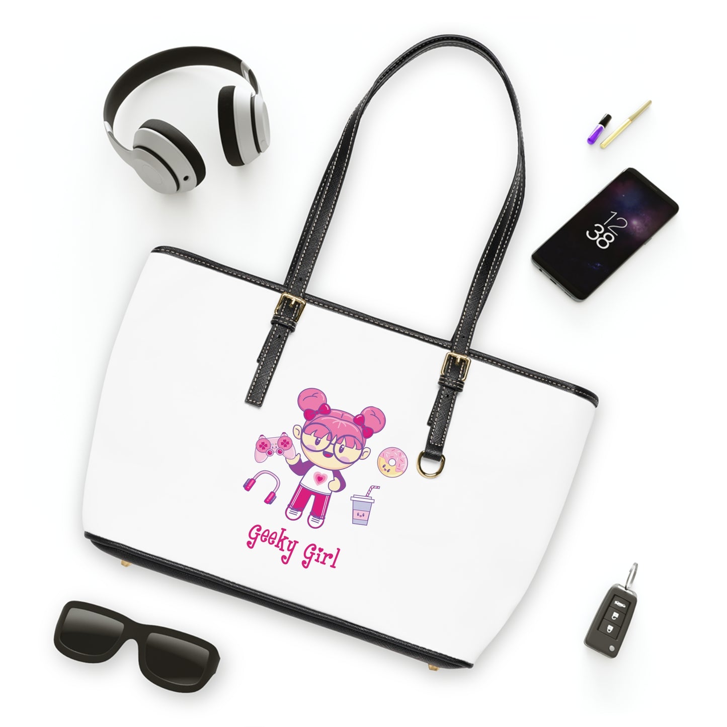 Geek Girl - PU Leather Shoulder Bag