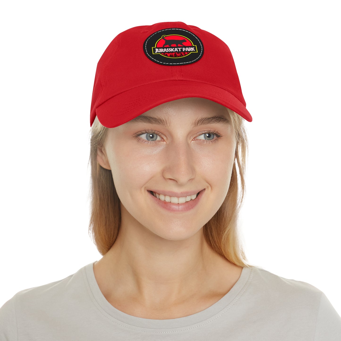 Jurassicat Park - Dad Hat with Leather Patch (Round)