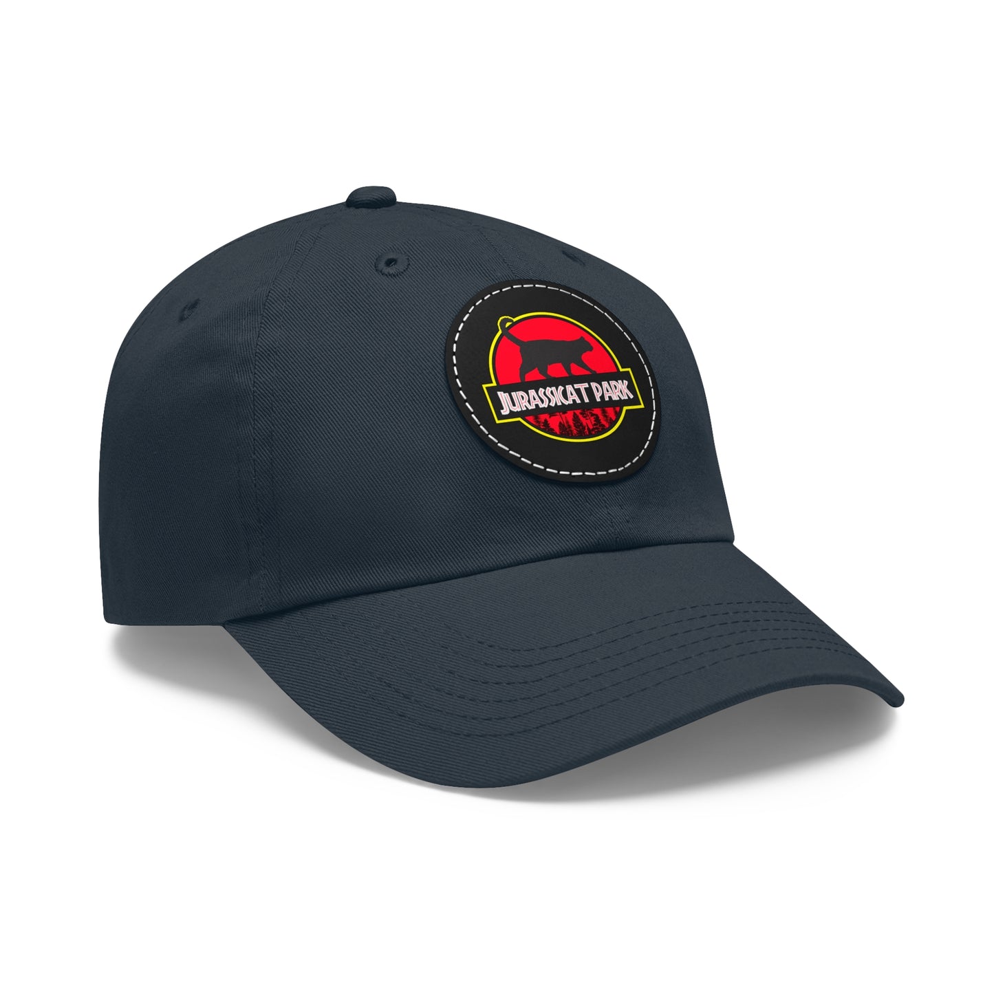 Jurassicat Park - Dad Hat with Leather Patch (Round)