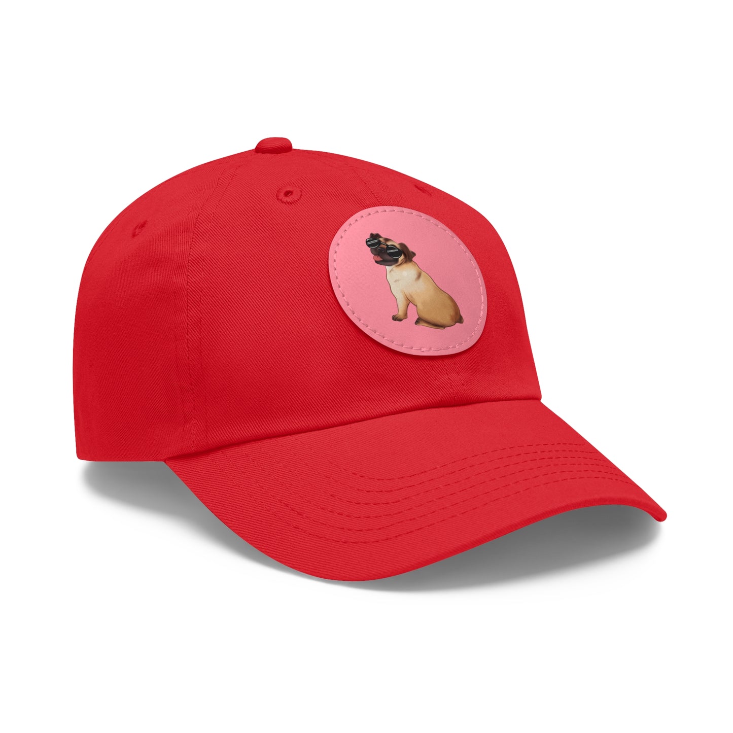 Pug - Dad Hat with Leather Patch (Round)