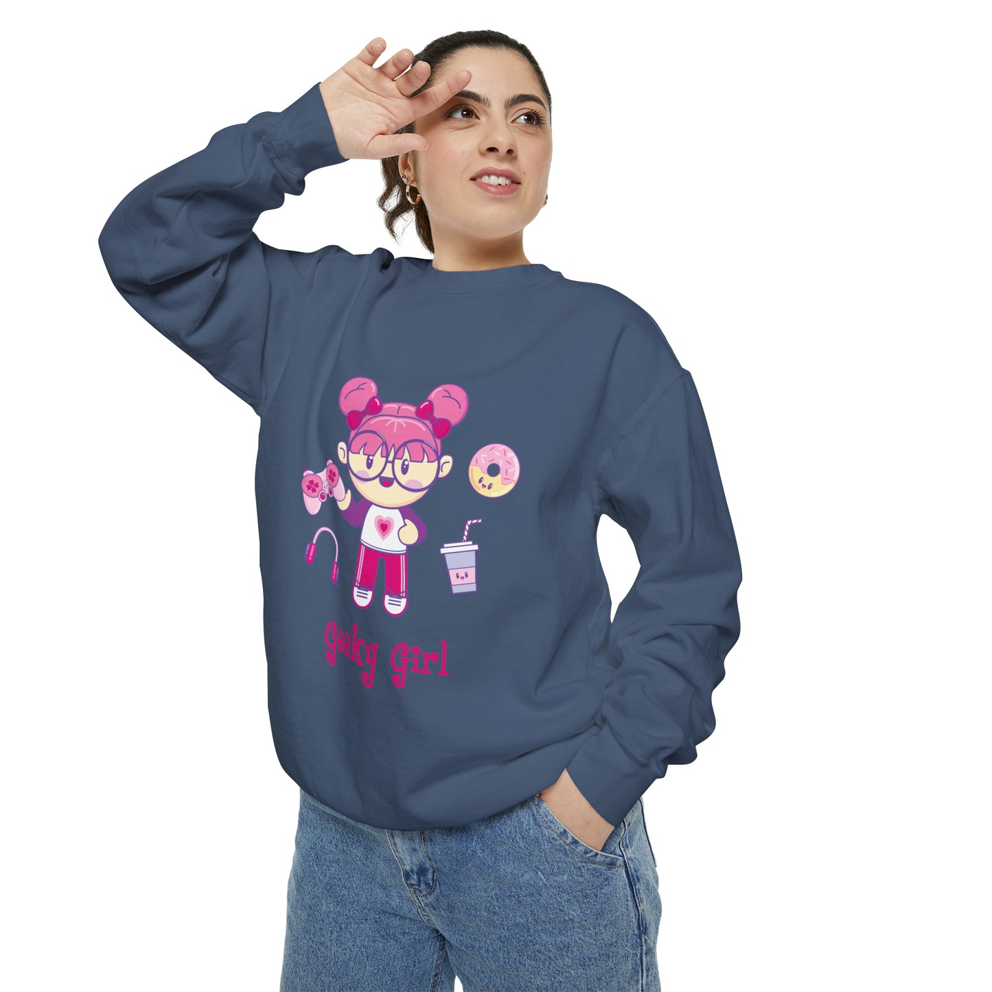 Geek Girl - Unisex Garment-Dyed Sweatshirt