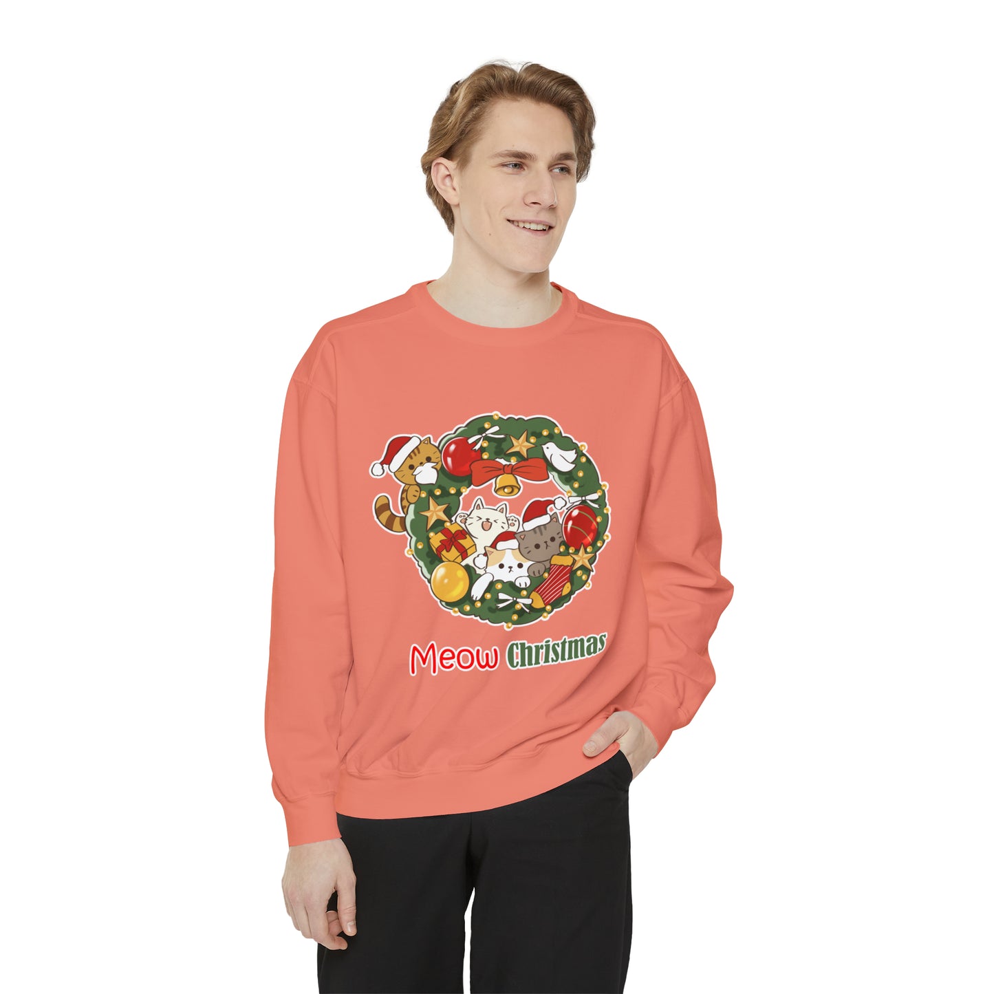 Meow Christmas - Unisex Garment-Dyed Sweatshirt