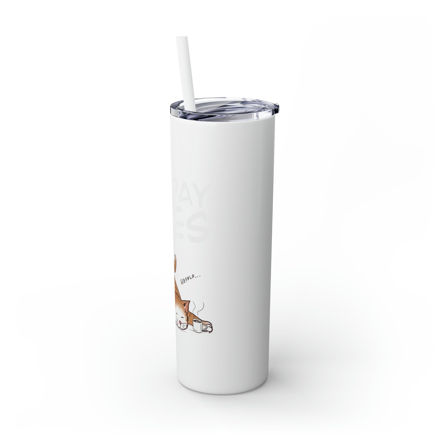 Monday Vibes - Skinny Tumbler with Straw, 20oz