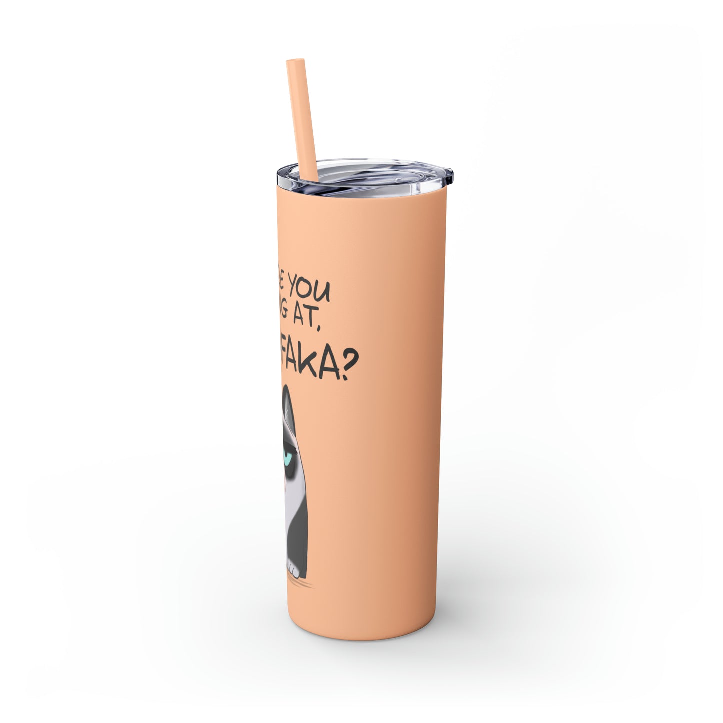 Madafaka - Skinny Tumbler with Straw, 20oz