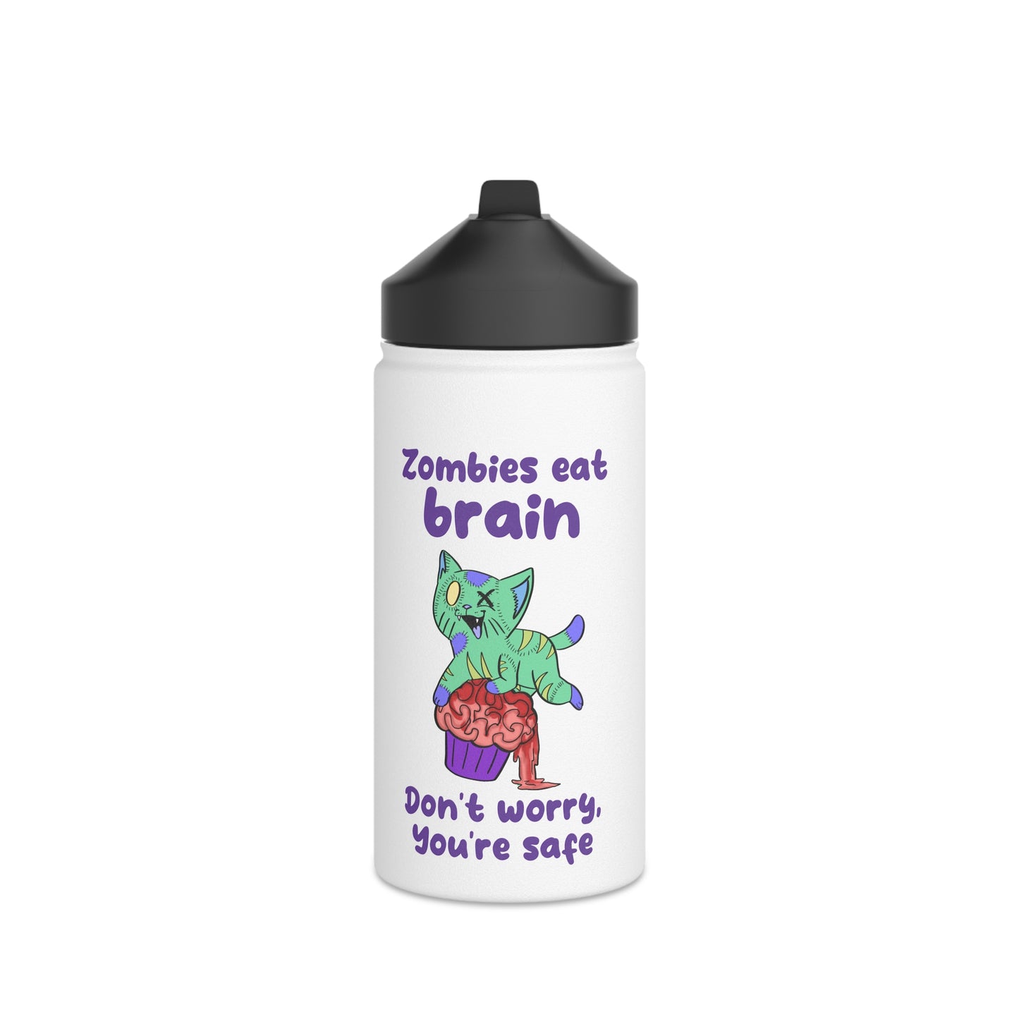 Zombie Cat - Stainless Steel Water Bottle, Standard Lid