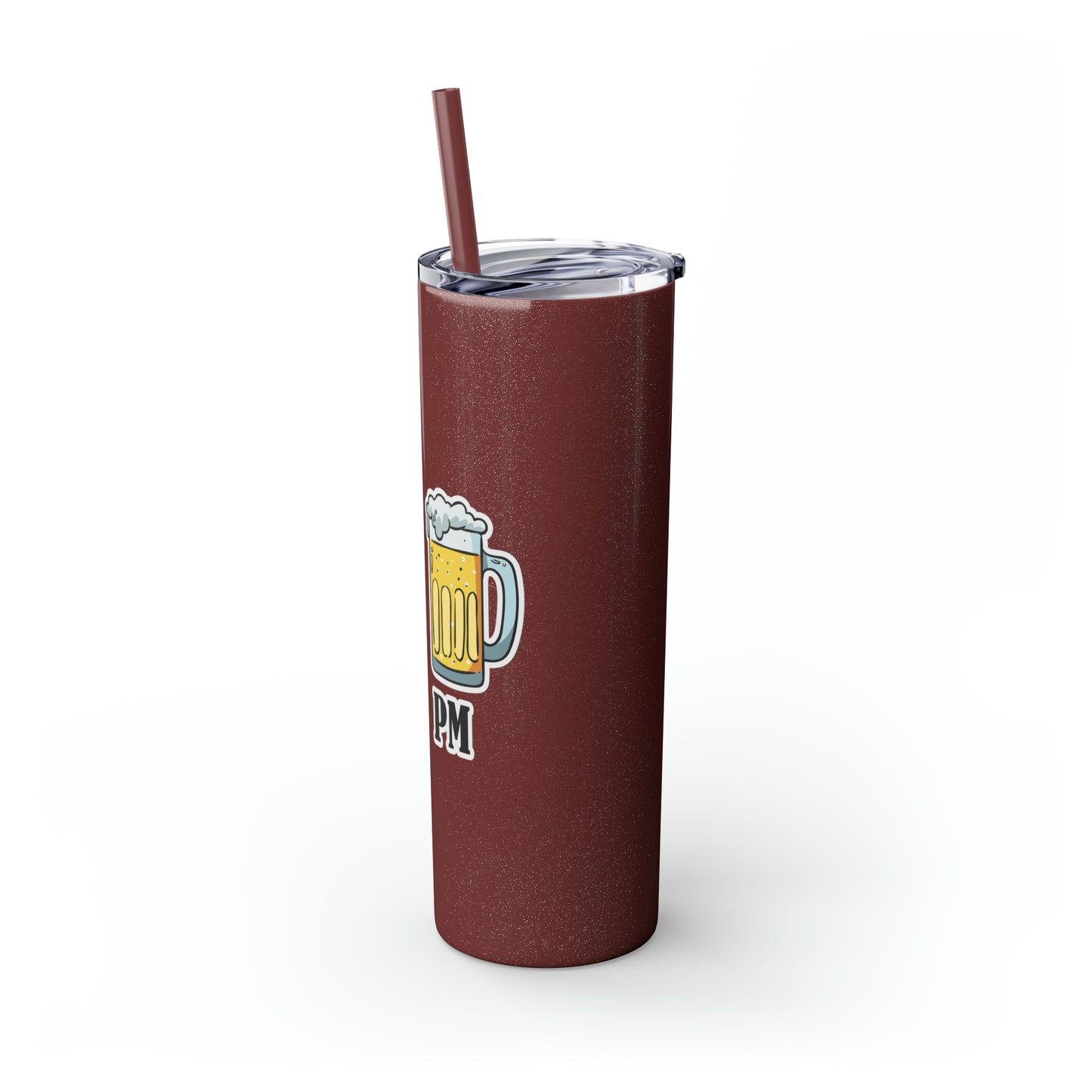 AM/PM - Skinny Tumbler with Straw, 20oz