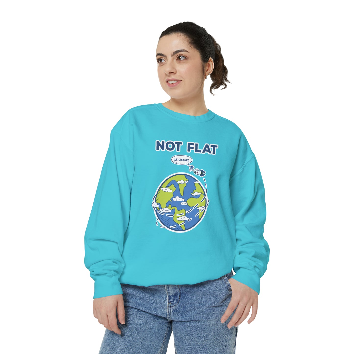 Flat Earth - Unisex Garment-Dyed Sweatshirt