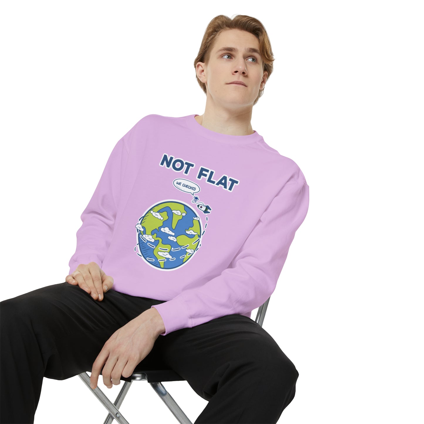 Flat Earth - Unisex Garment-Dyed Sweatshirt