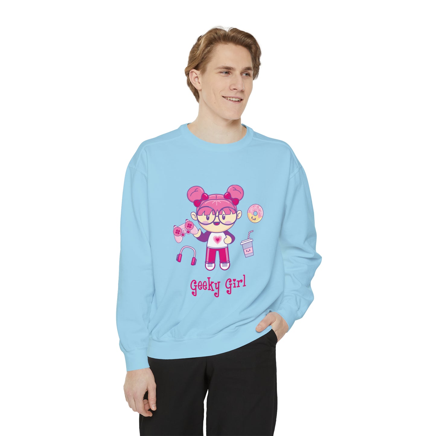 Geek Girl - Unisex Garment-Dyed Sweatshirt