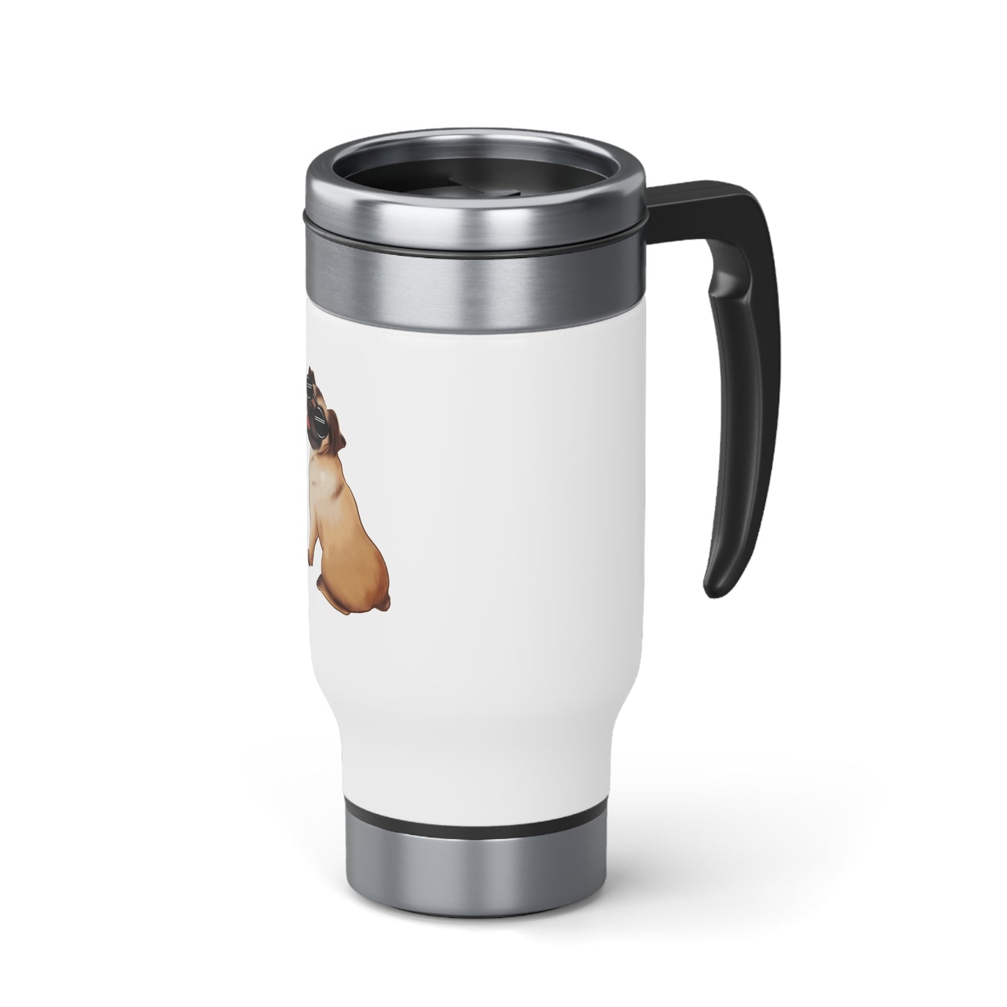 Pug - Stainless Steel Travel Mug with Handle, 14oz