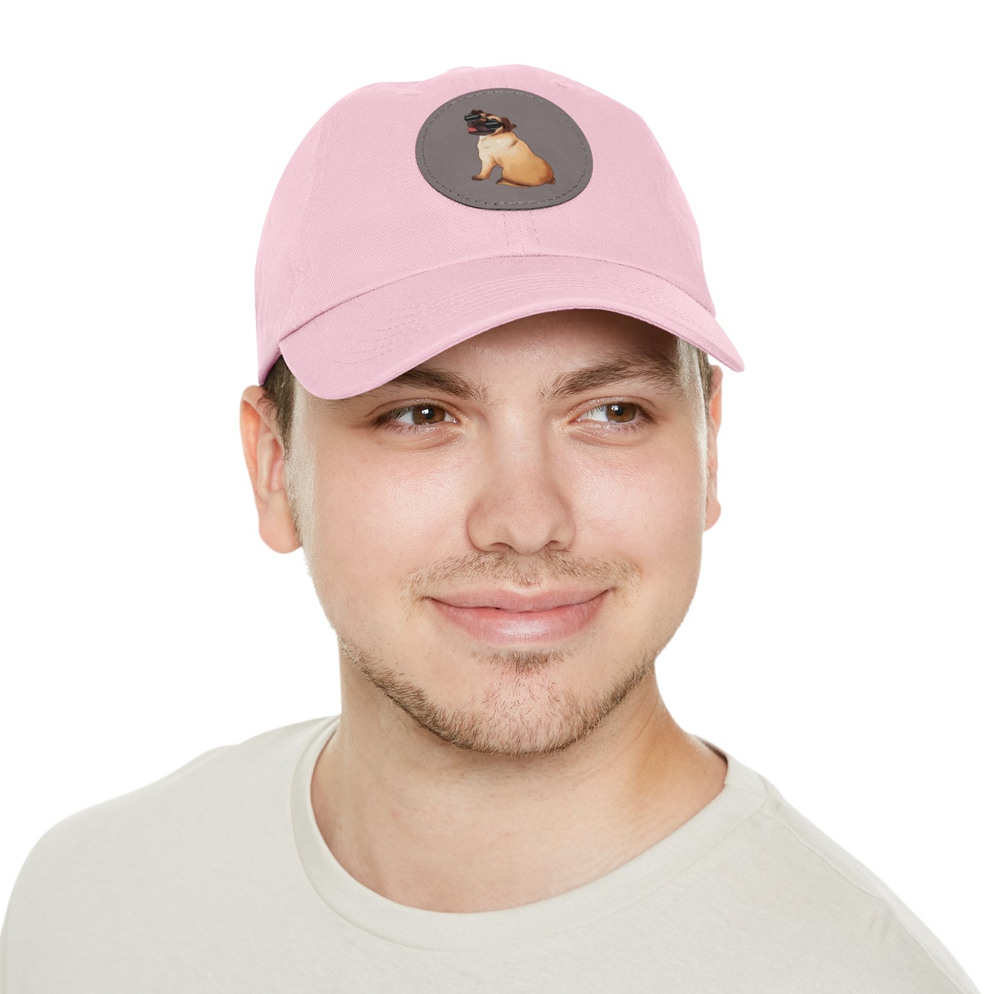 Pug - Dad Hat with Leather Patch (Round)