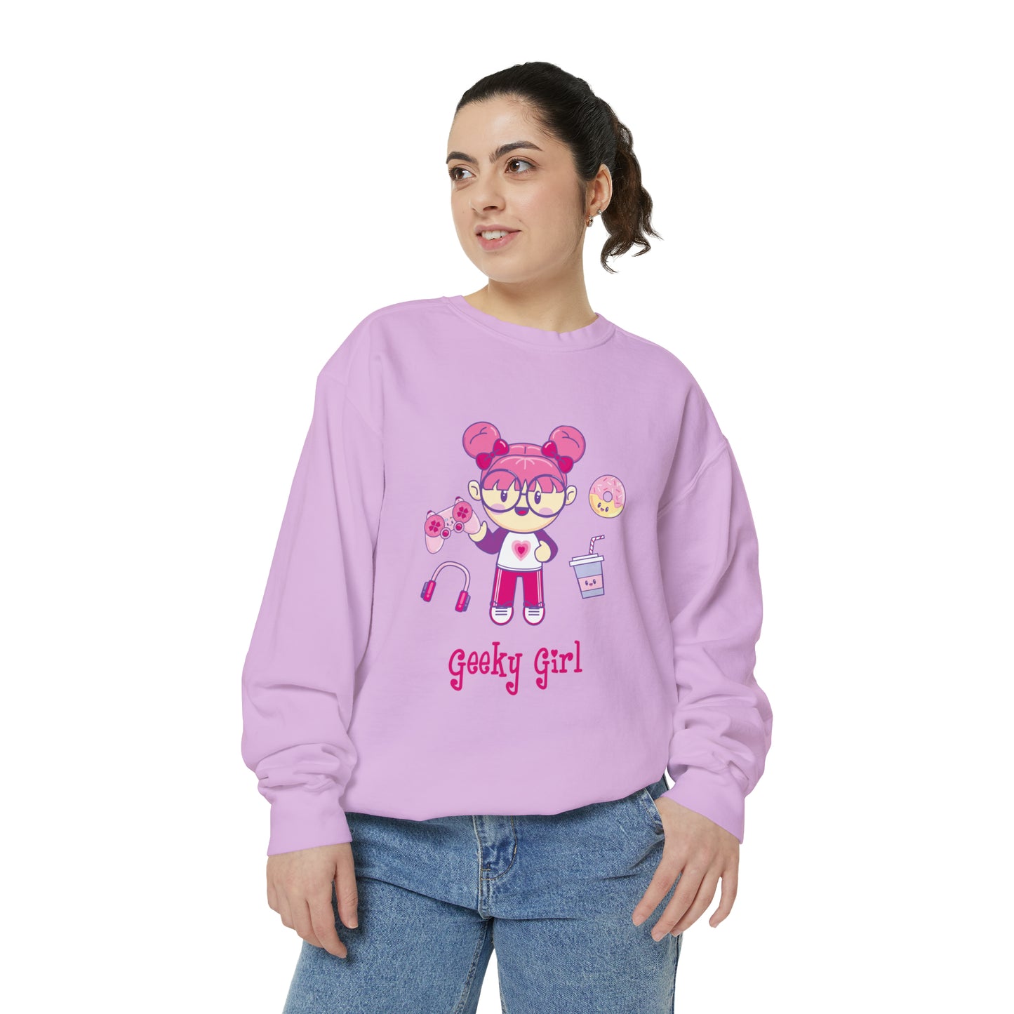 Geek Girl - Unisex Garment-Dyed Sweatshirt