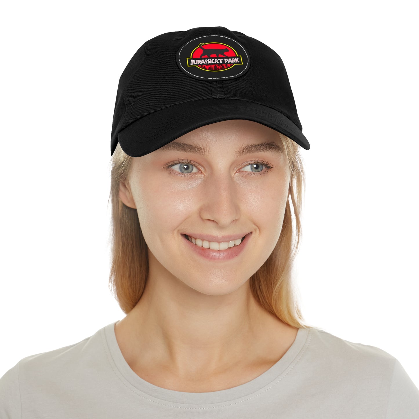 Jurassicat Park - Dad Hat with Leather Patch (Round)