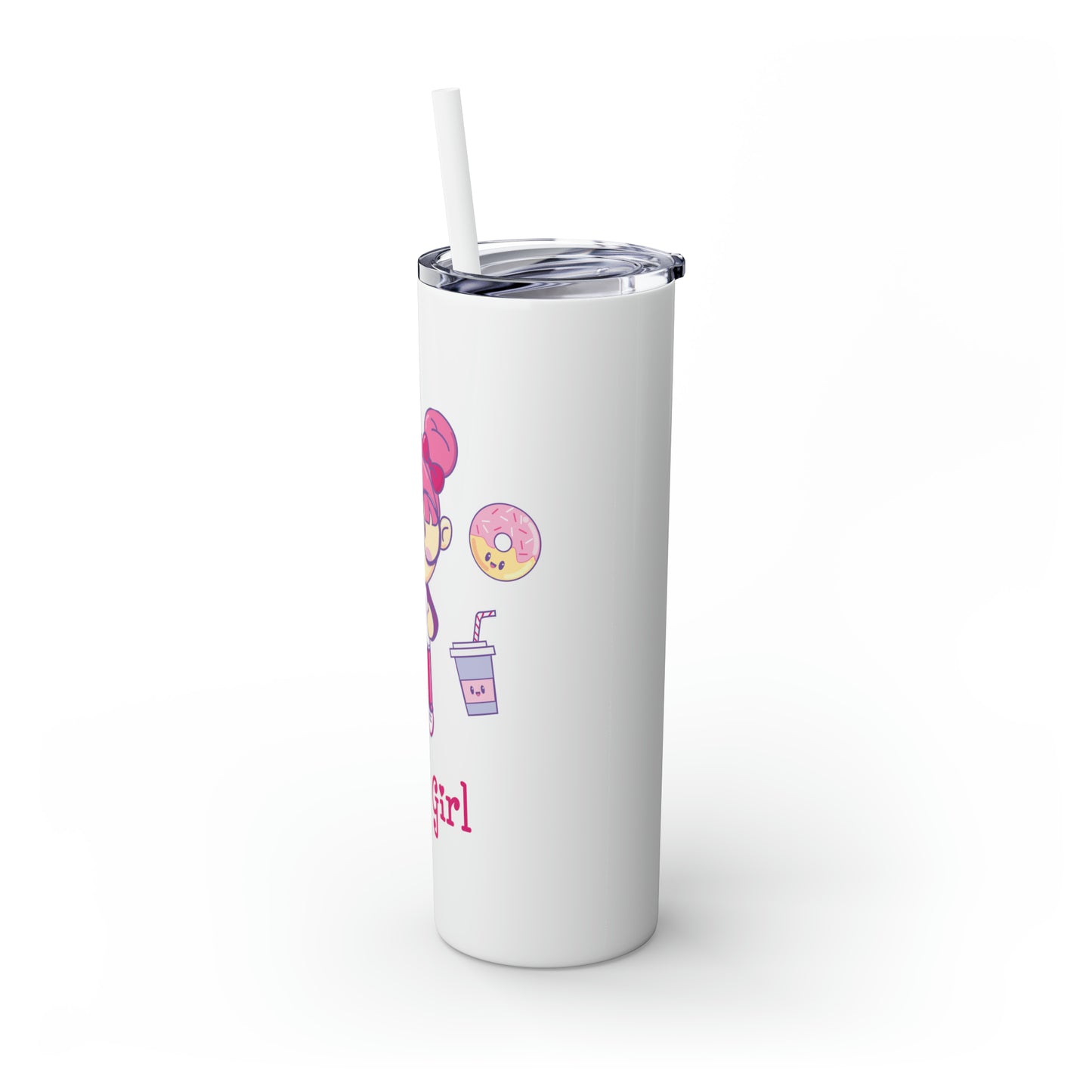 Geek Girl - Skinny Tumbler with Straw, 20oz