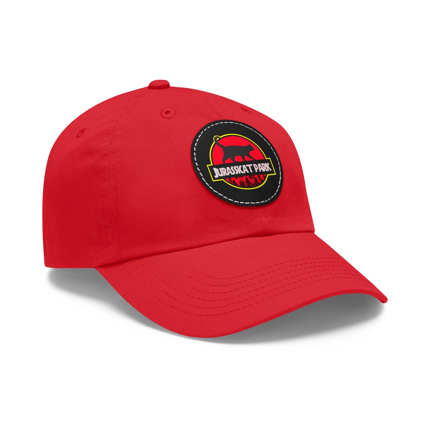 Jurassicat Park - Dad Hat with Leather Patch (Round)