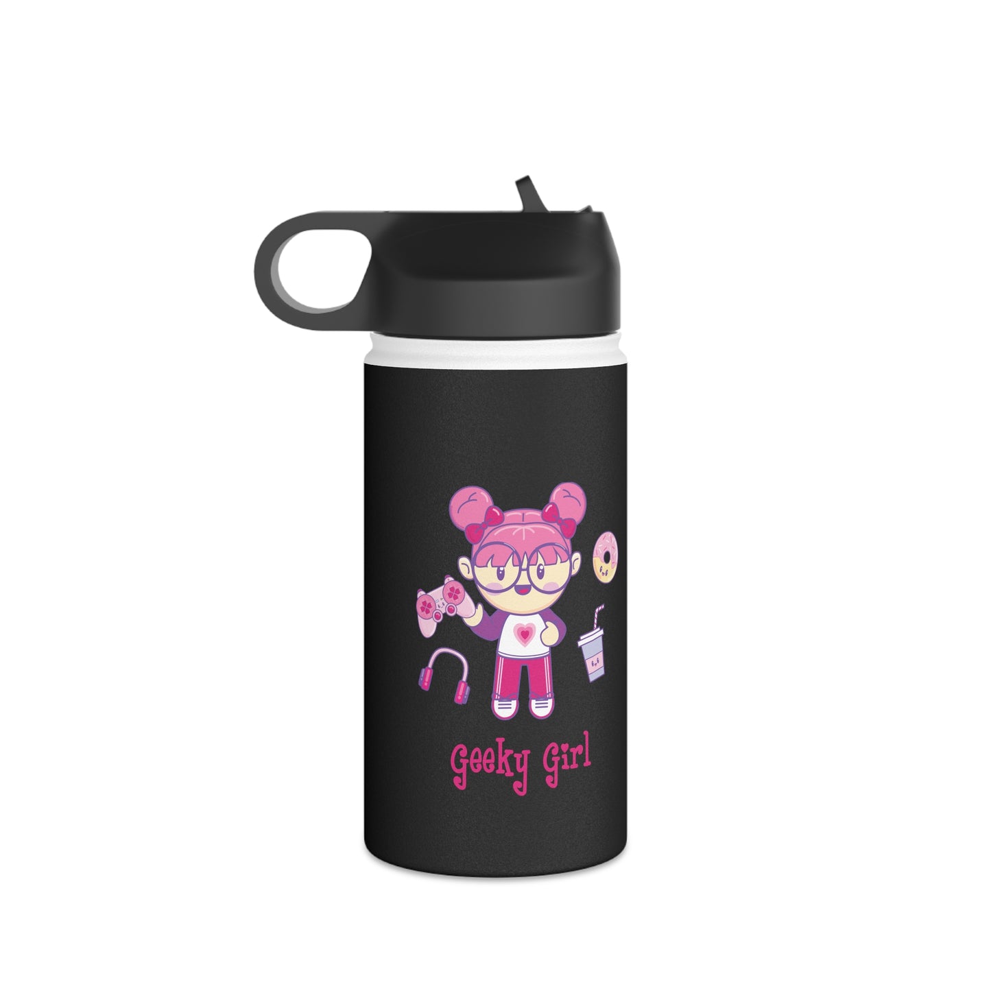 Geek Girl - Stainless Steel Water Bottle, Standard Lid