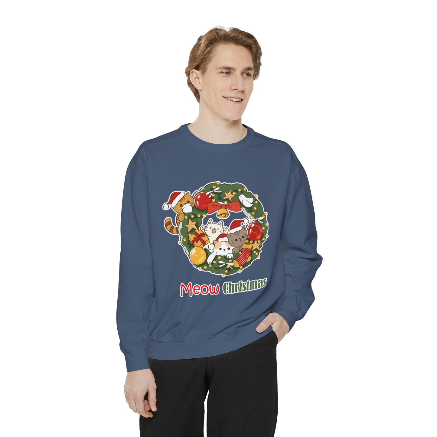 Meow Christmas - Unisex Garment-Dyed Sweatshirt