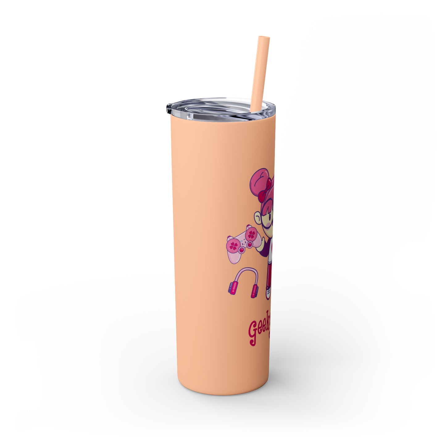 Geek Girl - Skinny Tumbler with Straw, 20oz