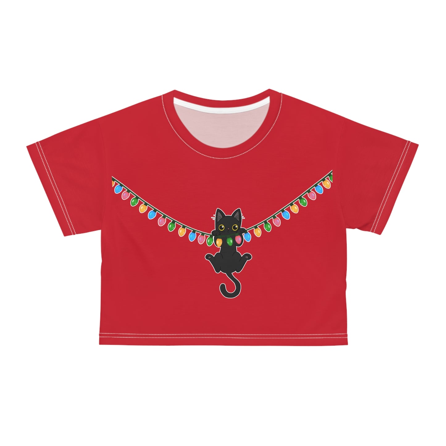 Meow Christmas - Crop Tee (AOP)