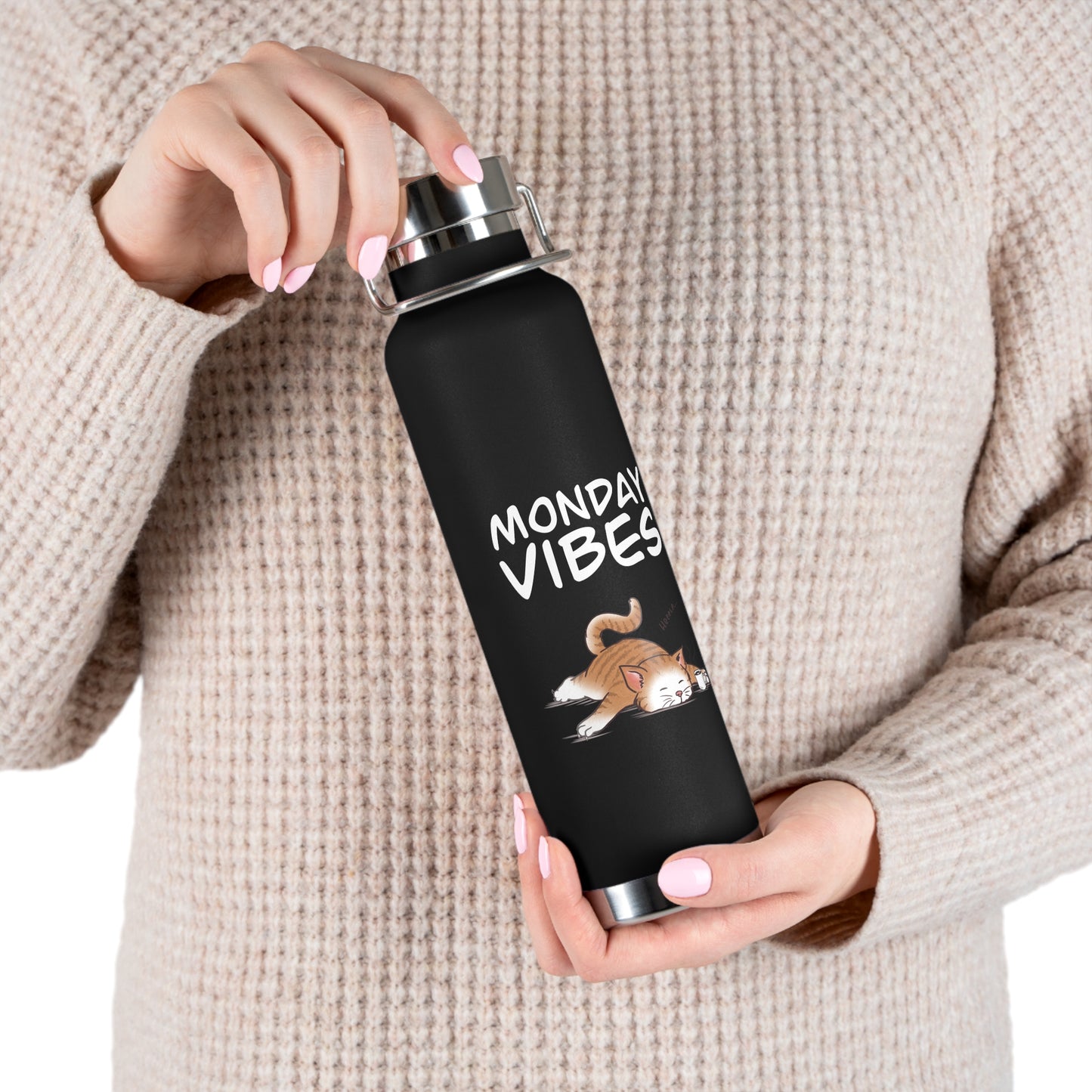 Monday Vibes - Copper Vacuum Insulated Bottle, 22oz