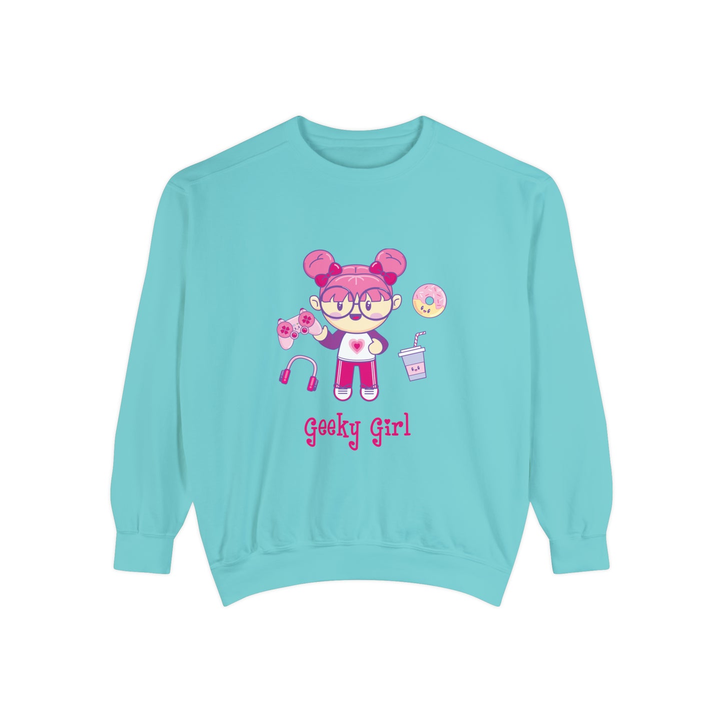 Geek Girl - Unisex Garment-Dyed Sweatshirt