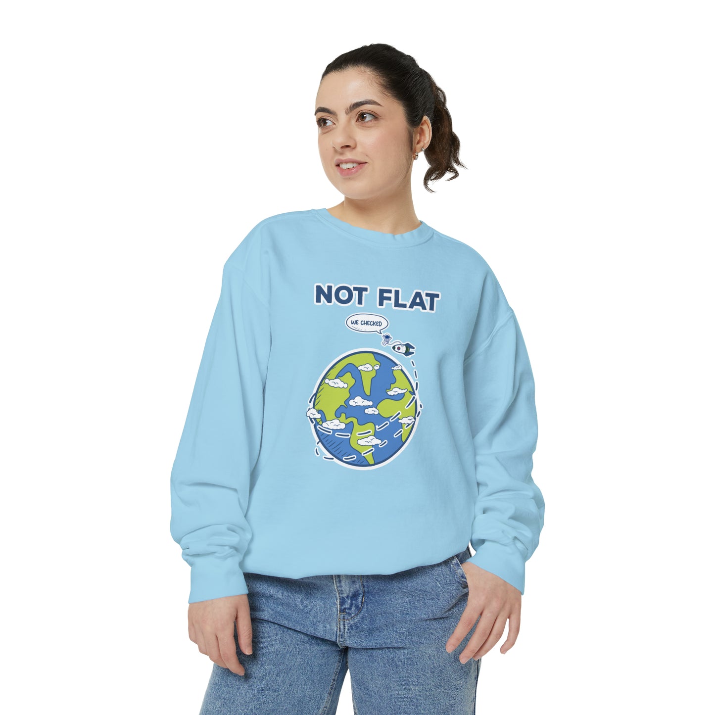 Flat Earth - Unisex Garment-Dyed Sweatshirt