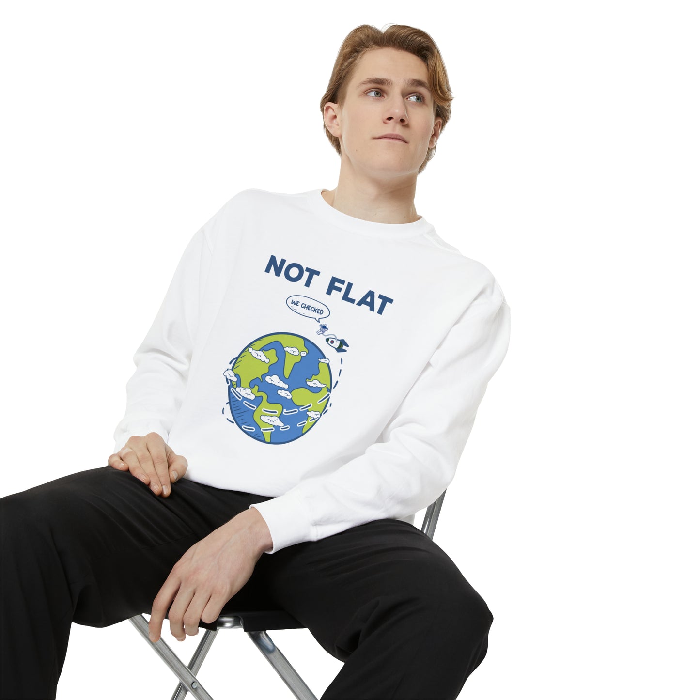 Flat Earth - Unisex Garment-Dyed Sweatshirt