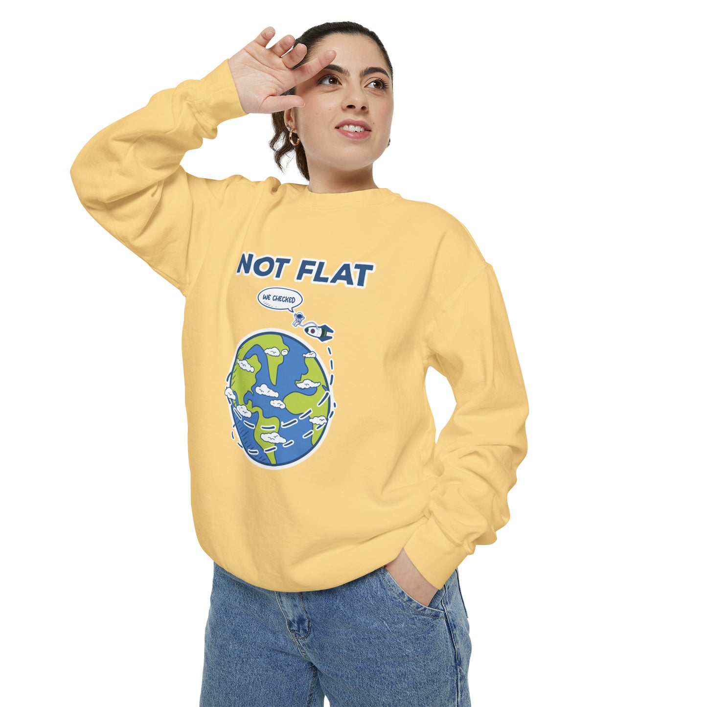 Flat Earth - Unisex Garment-Dyed Sweatshirt