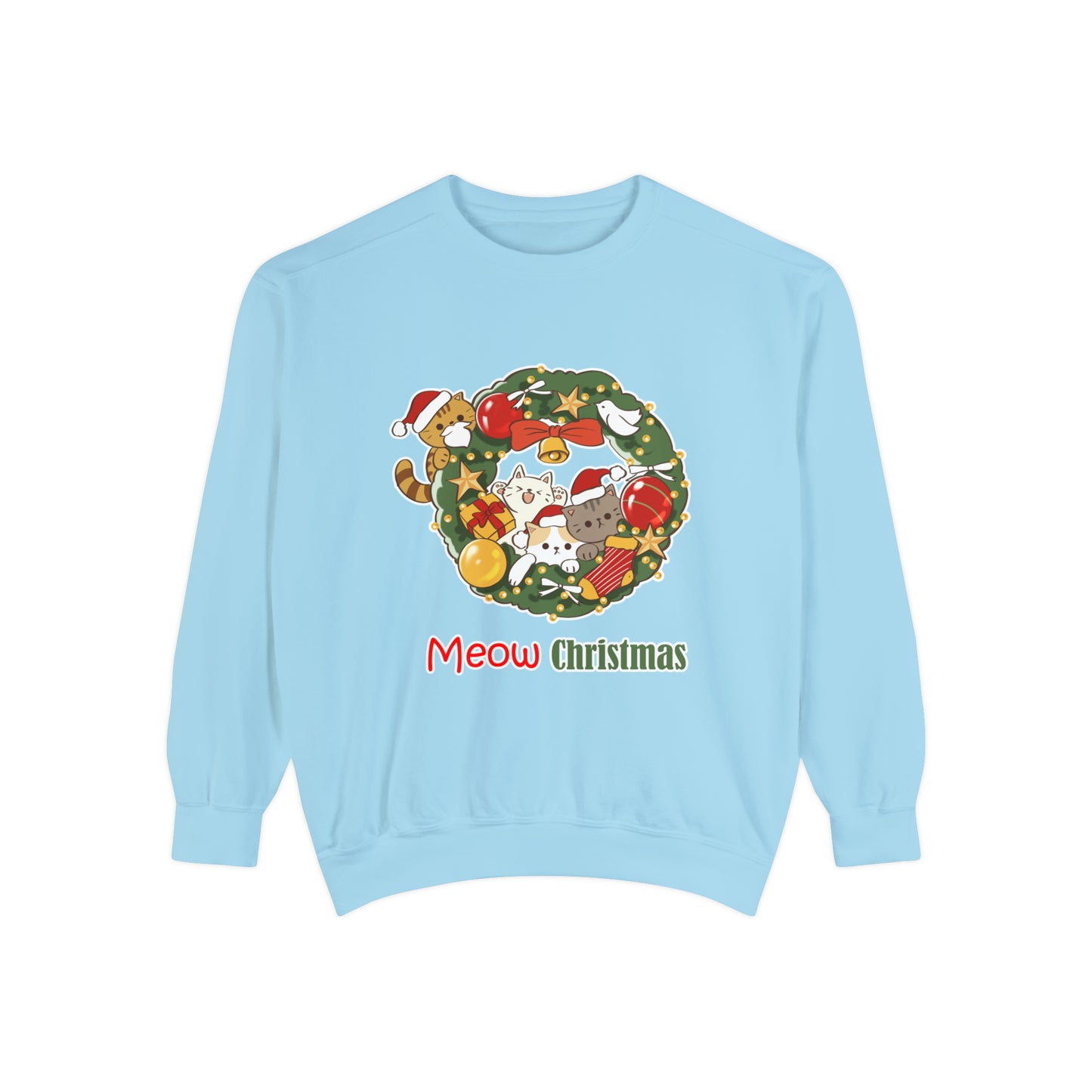 Meow Christmas - Unisex Garment-Dyed Sweatshirt