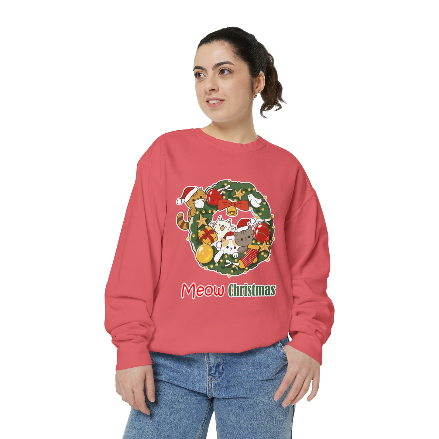 Meow Christmas - Unisex Garment-Dyed Sweatshirt