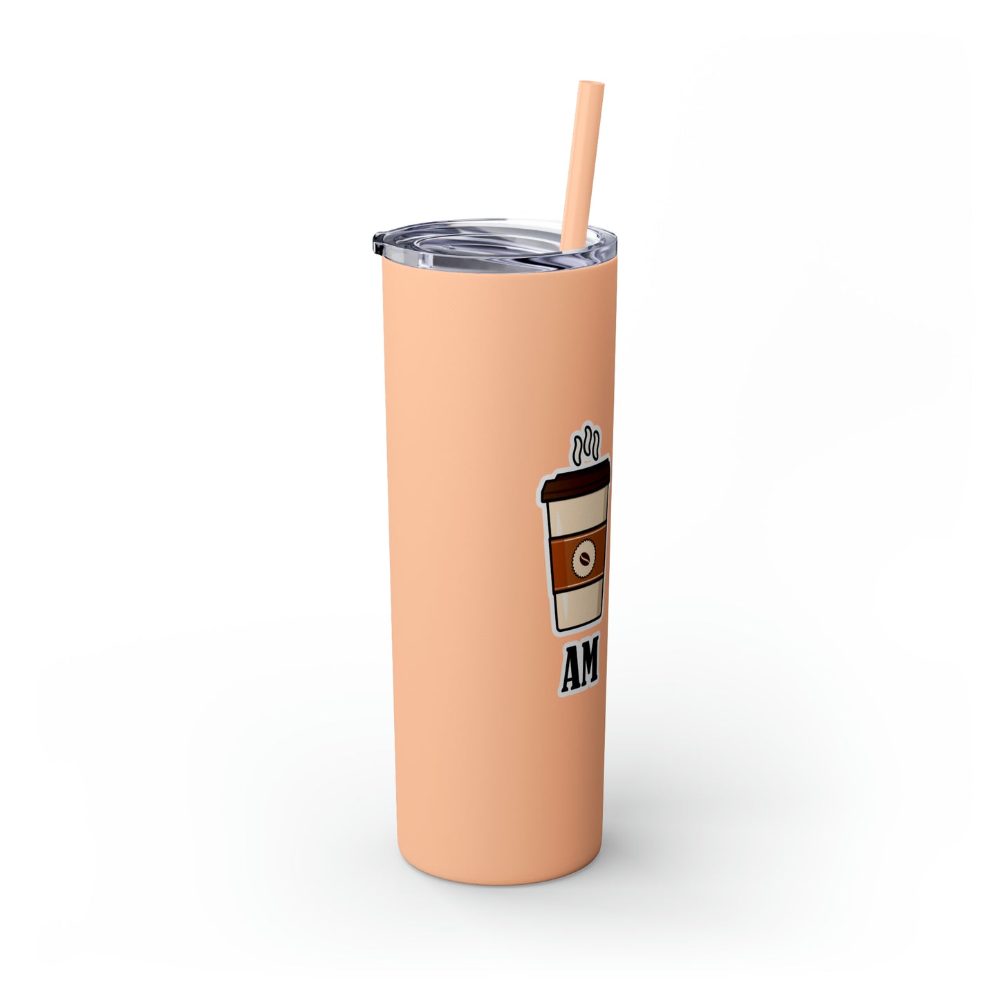 AM/PM - Skinny Tumbler with Straw, 20oz