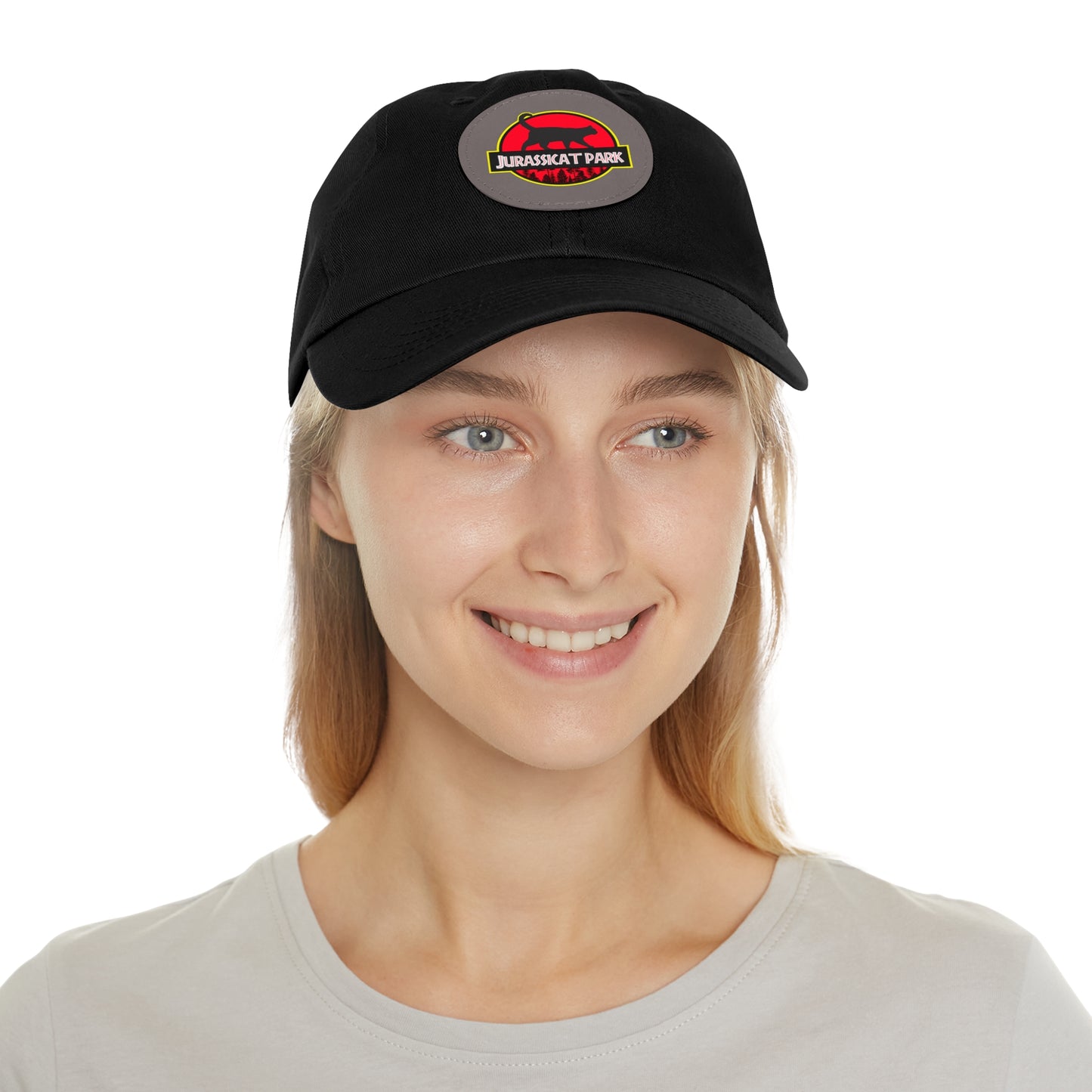 Jurassicat Park - Dad Hat with Leather Patch (Round)