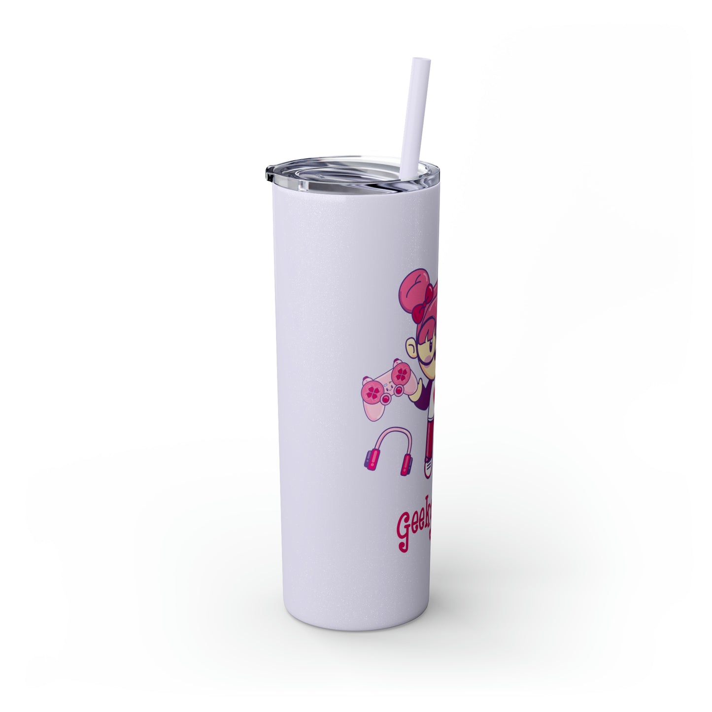 Geek Girl - Skinny Tumbler with Straw, 20oz