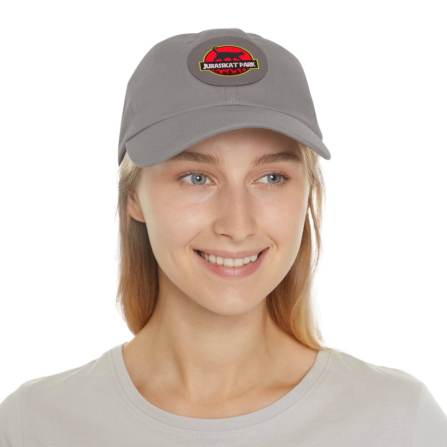 Jurassicat Park - Dad Hat with Leather Patch (Round)